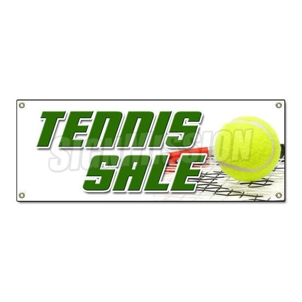 TENNIS SALE BANNER SIGN shop racquet balls shoes 50% store wide big huge